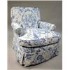 Image 1 : A BLUE AND WHITE CHINOISERIE UPHOLSTERED CLUB CHA