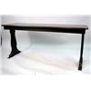 Image 1 : A RECTANGULAR WALNUT TRESTLE TABLE