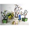 Image 1 : A GROUP OF DECORATIVE POTTED FLOWERS AND BIRDS