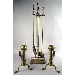 A PAIR OF FEDERAL STYLE CAST BRASS AND WROUGHT IR
