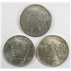 Image 1 : 1923, 1926-D, 1927 PEACE DOLLARS AU'S