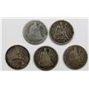 Image 1 : 5-SEATED DIMES; 1856, 1862, 1876, 1877, 1891