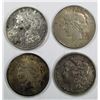 Image 1 : 4-SILVER DOLLARS;MIXED DATES/MINT MARKS/GRADES