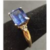 Image 2 : 10K BLUE TOPAZ/DIAMOND LADIES RING SZ 7 1/2