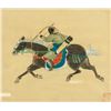 Image 1 : Chinese Watercolor Warrior on Canvas Framed