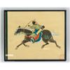 Image 2 : Chinese Watercolor Warrior on Canvas Framed