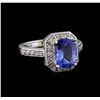 2.12 ctw Tanzanite and Diamond Ring - 14KT White Gold