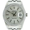 Rolex Mens Stainless Steel Silver Diamond 36MM Datejust Wristwatch