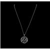 0.84 ctw Sapphire and Diamond Pendant & Chain - 14KT White Gold