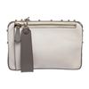 Image 2 : MCM White and Gray Leather Two Tone Cubism Medium Clutch Handbag