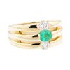 1.20 ctw Emerald And Diamond Ring - 14KT Yellow Gold