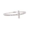 Image 1 : 0.20 ctw Diamond Cross Ring - 14KT White Gold