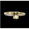 Image 2 : 14KT Yellow Gold 0.79 ctw Green Tourmaline and Diamond Ring