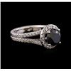 3.58 ctw Black Diamond Ring - 14KT White Gold