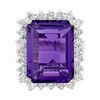 14KT White Gold 12.49 ctw Amethyst and Diamond Ring