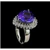 Image 4 : 10.06 ctw Tanzanite and Diamond Ring - 14KT White Gold