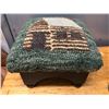 Image 1 : FOLK ART HOOKED RUG STYLE FOOT STOOL
