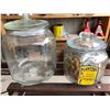 Image 1 : GR OF 2 PLANTERS PEANUT COUNTER TOP DISPLAY JARS