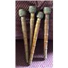 Image 1 : GR OF 4 ANTIQUE WOOD BOBBINS