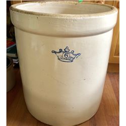 6 GAL OPEN TOP CROCK - NO CRACKS OR CHIPS