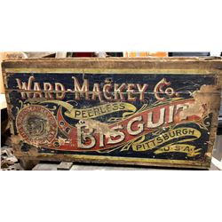 WARD MACKEY CO. BISCUIT CRATE WITH ORIGINAL DECAL - PITTSBURG