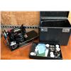 Image 1 : SINGER FEATHERWEIGHT SEWING MACHINE WITH CASE & ACCESSORIES.