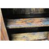 Image 16 : Black & Red Lacquered Oriental Console w/ Cabinet & Drawers, Hinge Detail, 59 x 17.5D x 36"H