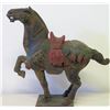 Image 1 : Carved Wooden Horse w/ Red Saddle, Approx. 25" H (tail was broken off at one time, glued back on)