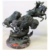 Image 2 : Elie Hazak Bronze Sculpture on Marble Base 'Buffalo Attack' (Ltd. Ed. 5 of 30), Approx. 26" H