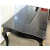 Image 10 : Queen Anne Style Black Lacquered Table w/ Gold Tone Ornamentation