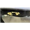 Image 19 : Queen Anne Style Black Lacquered Table w/ Gold Tone Ornamentation