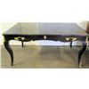 Image 1 : Queen Anne Style Black Lacquered Table w/ Gold Tone Ornamentation