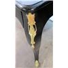 Image 20 : Queen Anne Style Black Lacquered Table w/ Gold Tone Ornamentation