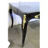 Image 22 : Queen Anne Style Black Lacquered Table w/ Gold Tone Ornamentation
