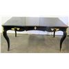 Image 2 : Queen Anne Style Black Lacquered Table w/ Gold Tone Ornamentation