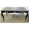 Image 3 : Queen Anne Style Black Lacquered Table w/ Gold Tone Ornamentation