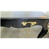 Image 7 : Queen Anne Style Black Lacquered Table w/ Gold Tone Ornamentation
