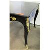 Image 8 : Queen Anne Style Black Lacquered Table w/ Gold Tone Ornamentation