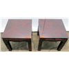 Image 2 : Pair of Lacquer-Enameled Side Tables 20"x20"20"H (glass tops not included)