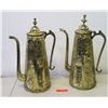 Image 2 : Pair of Tall Brass Samovar w/ Overlay Accents 21"H