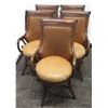 Image 1 : Qty 5 Matching Woven Rattan Chairs w/ Round Seats, 38" Back Ht.