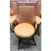 Image 2 : Qty 5 Matching Woven Rattan Chairs w/ Round Seats, 38" Back Ht.