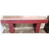 Image 1 : Modern Pink Composite Console Table w/ Glass Top, Synthetic Material  78" x 15" x 30"