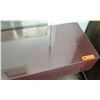 Image 3 : Modern Pink Composite Console Table w/ Glass Top, Synthetic Material  78" x 15" x 30"