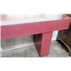Image 7 : Modern Pink Composite Console Table w/ Glass Top, Synthetic Material  78" x 15" x 30"