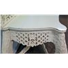 Image 10 : White Painted Wooden Relief-Carved Regency Side Table 55" 25"D, 38"H
