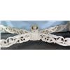 Image 12 : White Painted Wooden Relief-Carved Regency Side Table 55" 25"D, 38"H