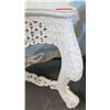 Image 14 : White Painted Wooden Relief-Carved Regency Side Table 55" 25"D, 38"H