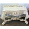 Image 1 : White Painted Wooden Relief-Carved Regency Side Table 55" 25"D, 38"H