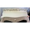 Image 2 : White Painted Wooden Relief-Carved Regency Side Table 55" 25"D, 38"H